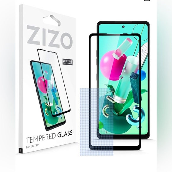 ZIZO TEMPERED GLASS Screen Protector for LG K92 5G Black - Picture 1 of 4